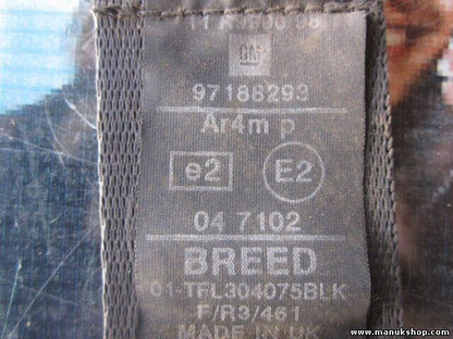 Cinturón de seguridad delantero izquierdo Opel Frontera B GM 97188293 E2 047102