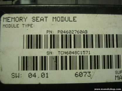 Centralita Memory Seat Module CHRYSLER P04602760AB 04602760AB TCN6048C1571