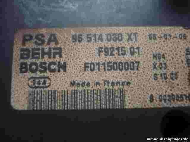 Climatizador Calefacción Clima panel de control Citroen 96514030XT F011500007