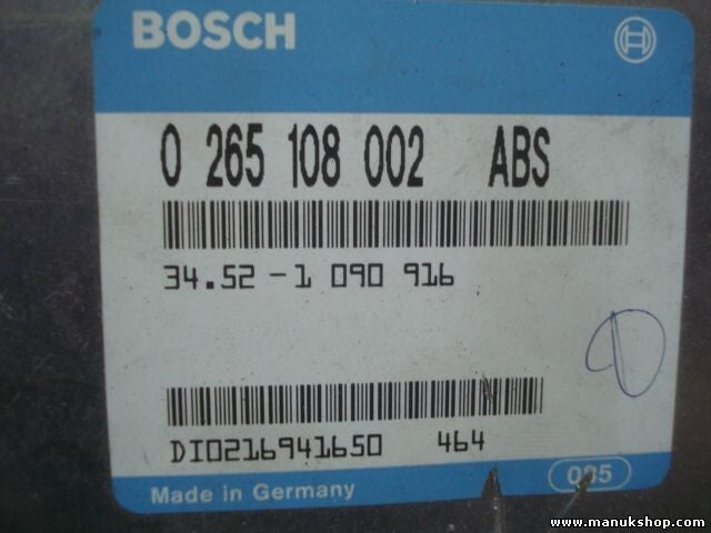 ABS Centralita BMW E34 34.52-1 090 916 34521090916 BOSCH 0265108002