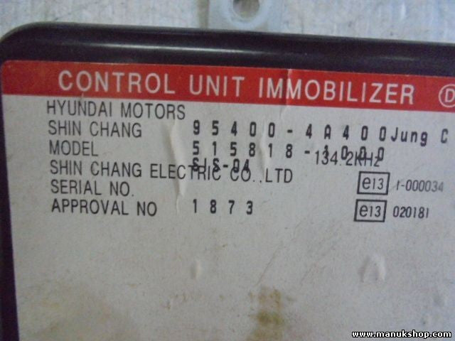 Control de la unidad de alarma inmovilizador módulo Hyundai H1 954004A400
