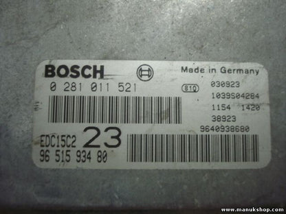 Centralita del motor Citroen Xsara 9651593480 EDC15C2 23 9640938680 0281011521