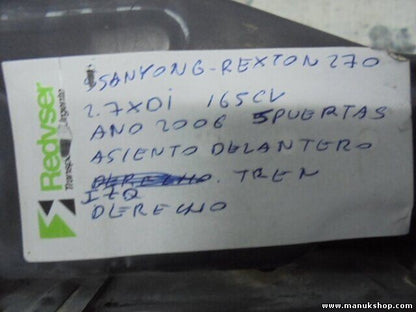 Guía de asiento izquierdo lado derecho Ssangyong Rexton 2001-2007 2696 ccm