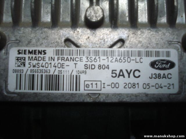 Centralita del motor Ford Fusion 1.4 3S61-12A650-LC 3S6112A650LC 5WS40140ET