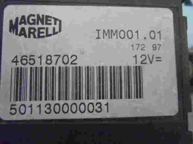 Control de la unidad de alarma inmovilizador módulo  Fiat 46518702 501130000031