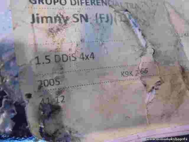 Grupo Diferencial Trasero Suzuki Jimny SN FJ 1.5 4X4 2005 piñón 41/12 K9K 2-66