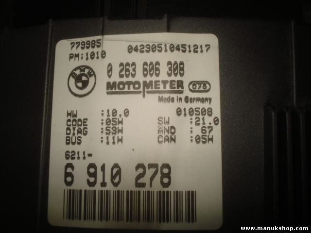 Cuadro de instrumentos BMW E46 62116910278 6910278 BOSCH 0263606308