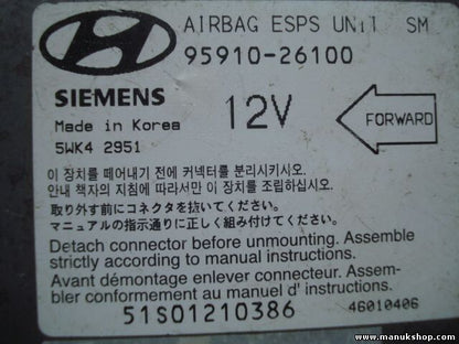 Sensor de impacto de airbag Hyundai Santa Fe 9591026100 SIEMENS 5WK42951