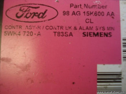 Controlador Confort  Ford Focus Mondeo 98 AG 15K600 AA 98AG15K600AA 5WK4720A