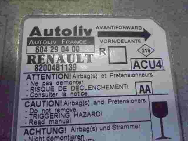 Airbag Centralita Renault Grand scenic II (AA) 8200481139 604290400