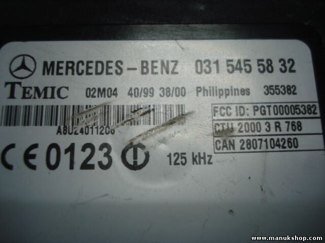 Unidad de control del inmovilizador Mercedes-Benz 0315455832 TEMIC 02M04