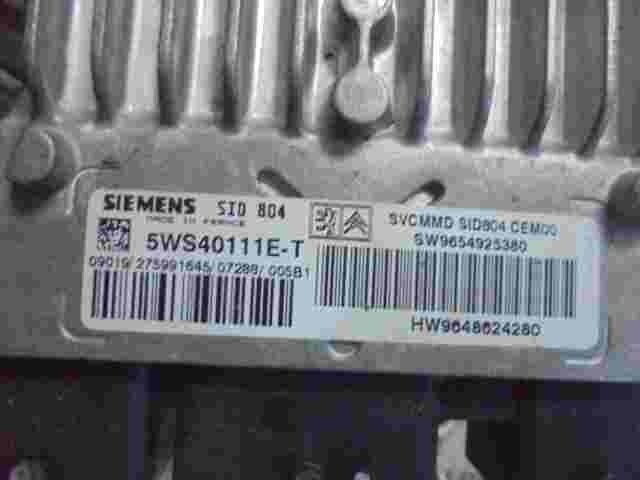Centralita del motor Peugeot Citroen SW9654925380 HW9648624280 SVCMMD 5WS40111ET