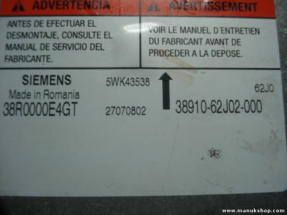 Airbag Centralita Suzuki Swift 3891062J02000 38910-62J02-000 SIEMENS 5WK43538