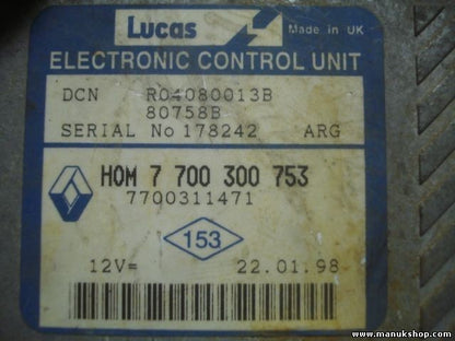 Centralita del motor Renault Trafic R04080013B 7700300753 80758B 7700311471