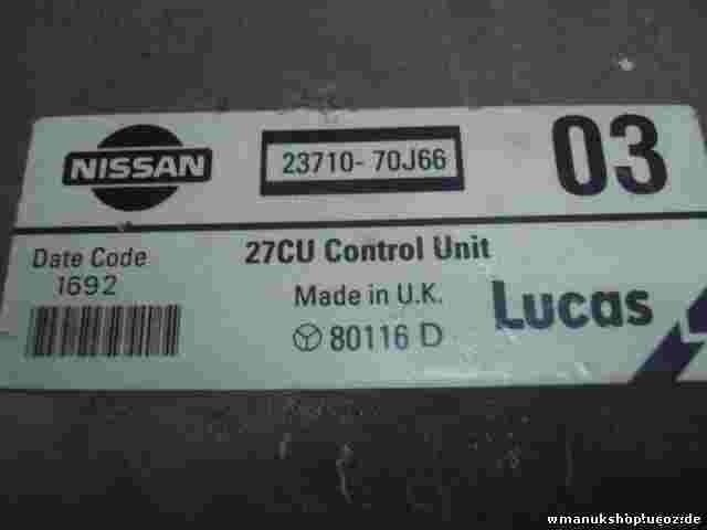 Centralita Nissan Primera 2.0 23710-70J66 2371070J66 27CU LUCAS 80116D 80116 D
