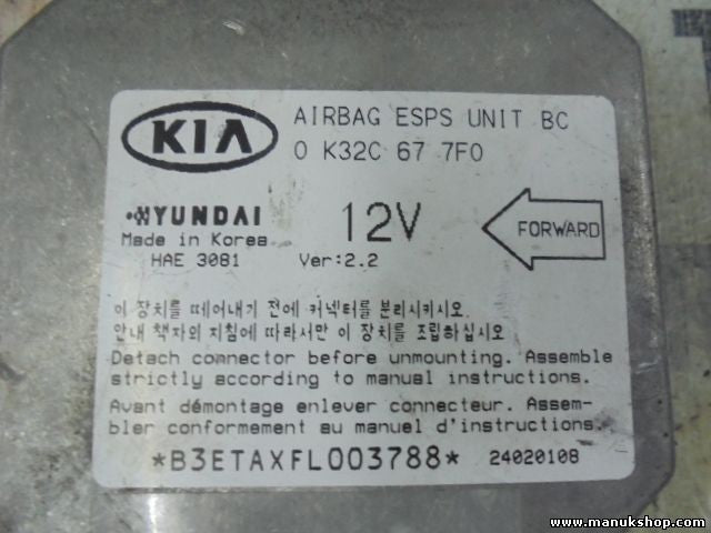 Sensor de impacto de airbag Hyundai Kia 0K32C677F0 0 K32C 67 7F0 O K32C 67 7F0
