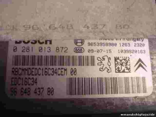 Centralita Citroen C4 C5 9664843780 96 648 437 80 BOSCH 0281013872 0 281 013 872