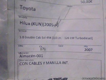 Serratura porta anteriore destra Toyota Hilux Land Cruiser J120 GF15 AISIN