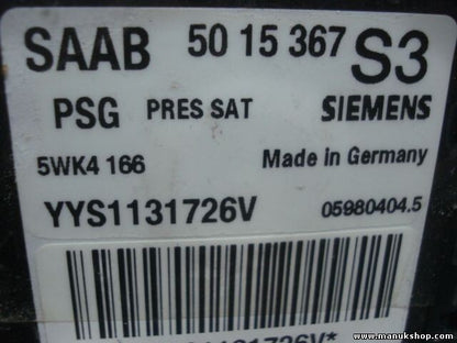 Sensor de impacto de airbag Saab 9-5 5015367 S3 50 15 367 S3 5WK4166 05980404.4