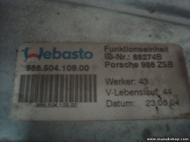 Spoiler unidad de propulsión del módulo Porsche Boxster 98650410900