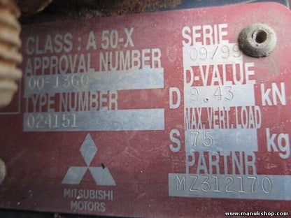 Gancho de Remolque Mitsubishi Pajero Pinin MZ312170 00-1360 024151 75kg