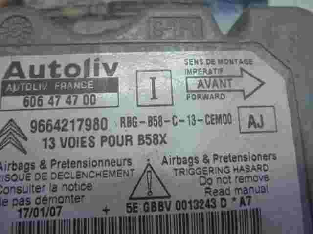 Sensor de impacto de airbag Citroen C4 Grand Picasso I (AJ) 9664217980 606474700