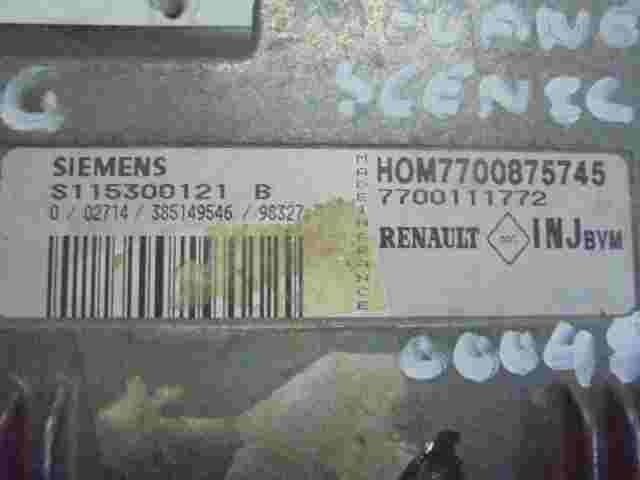 Centralita del motor Renault HOM7700875745 7700875745 7700111772 S115300121B