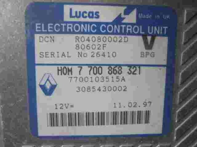 Centralita Renault 7700103515A 7700868321 7 700 868 321 80602F LUCAS R04080002D