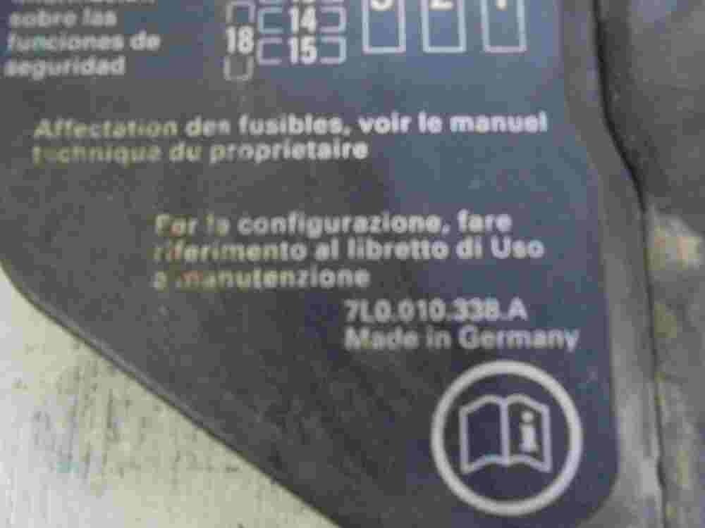 Tapa de la caja de fusibles Cayenne Audi Q7 Touareg 7L0937576B 7L0010338A