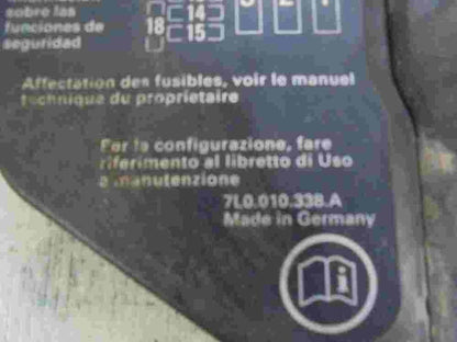 Tapa de la caja de fusibles Cayenne Audi Q7 Touareg 7L0937576B 7L0010338A