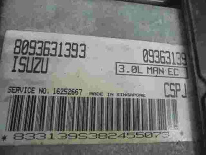 Centralita del motor Isuzu Trooper 3.0L CSPJ 8093631393 09363139