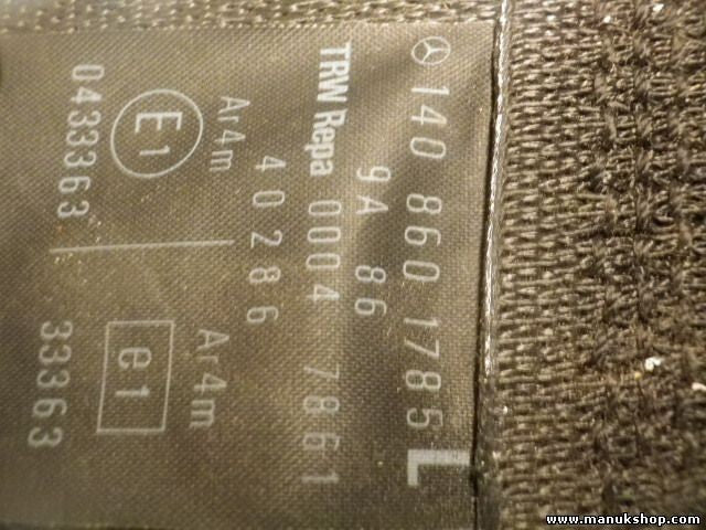 Cinturón de seguridad trasero izquierdo Mercedes-Benz W140 1408601785L