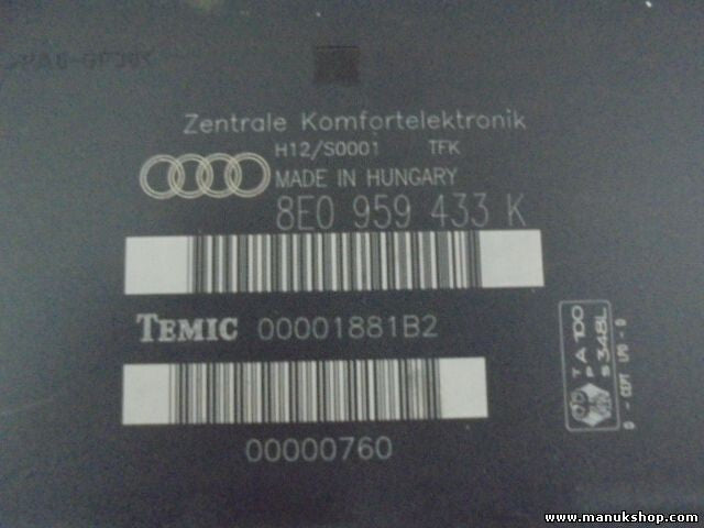 Modulo Electrónico Confort Audi A4 B6 8E0959433K TEMIC 00001881B2