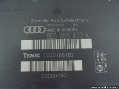 Modulo Electrónico Confort Audi A4 B6 8E0959433K TEMIC 00001881B2