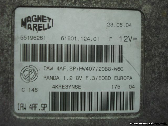 Centralita Fiat Panda 55196261 0055196261 6160112401 61601.124.01 IAW4AFSP