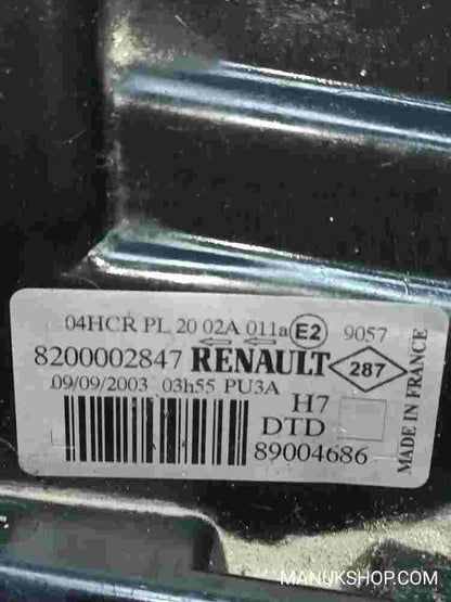 Faro delantero derecho Renault Laguna II 8200002847 8200 002 847 H7 DTD 89004686