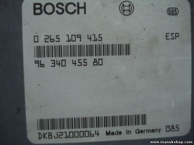 ESP Centralita Peugeot 607 9634045580 96 340 455 80 0265109415 0 265 109 415