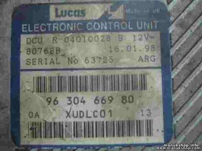 Centralita Peugeot 406 9630466980 LUCAS R 04010028 B R04010028B 80768B XUDLC01