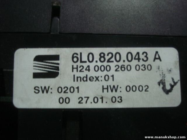 A/C System Seat Ibiza 01 6L0.820.043 A 6L0820043A 6LO820043A H24000260030