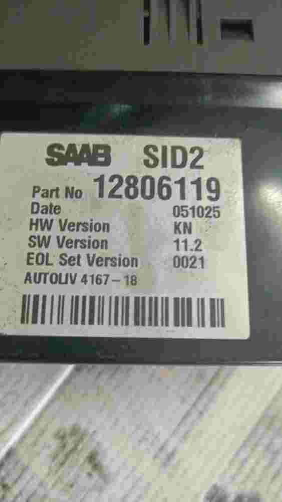 Schermo cruscotto Saab 9-3 SID2 12806119