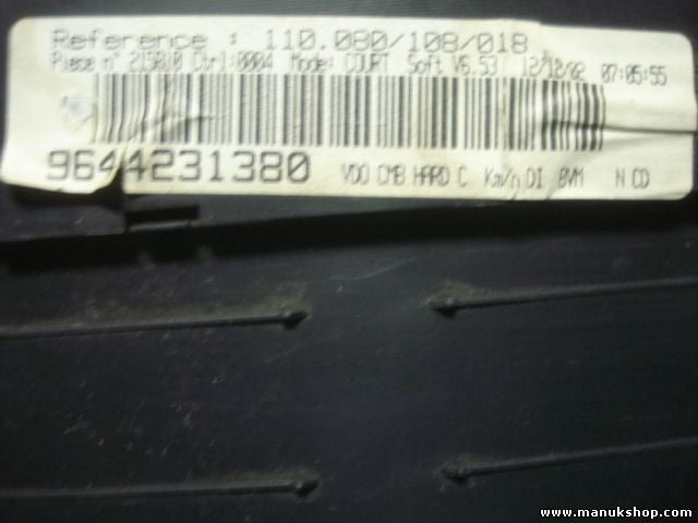 Cuadro de instrumentos Peugeot 406 9644231380 VDO 110080108018