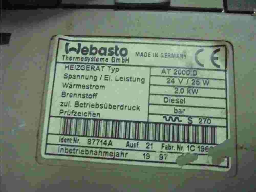 87714A AT 2000.D 24V/25W 2.0KW Diesel bar S 270 WEBASTO Air Top 2000
