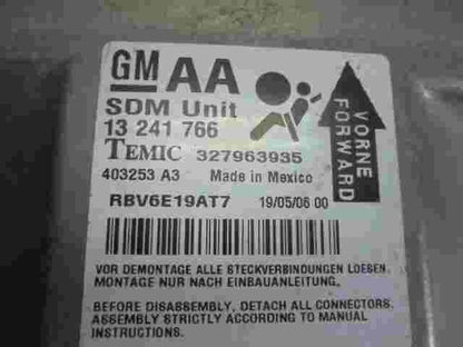 Sensore di impatto airbag Opel Zafira B Vivaro G GM (AA) 13241766 327963935
