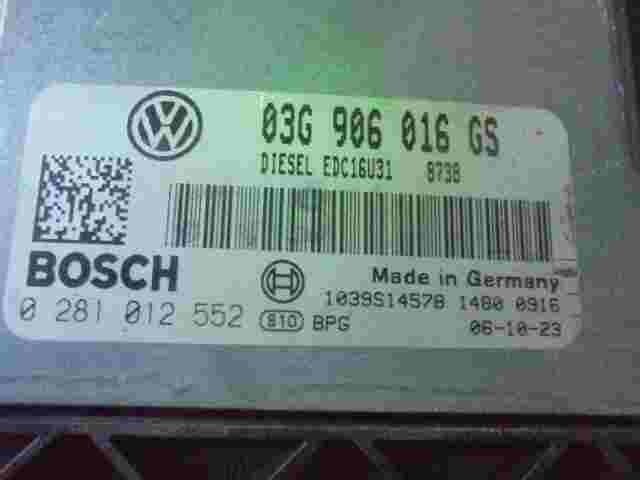Centralita Skoda Superb 1.9 tdi 03G906016GS DIESEL EDC16U31 0281012552