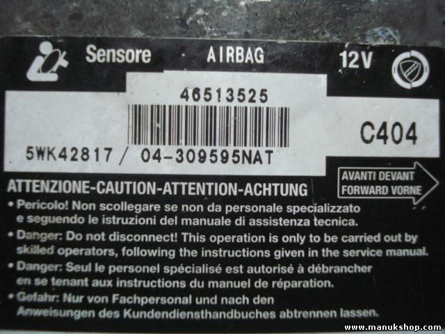Airbag Centralita Fiat Multipla 186 46513525 SIEMENS 5WK42817 043095NAT