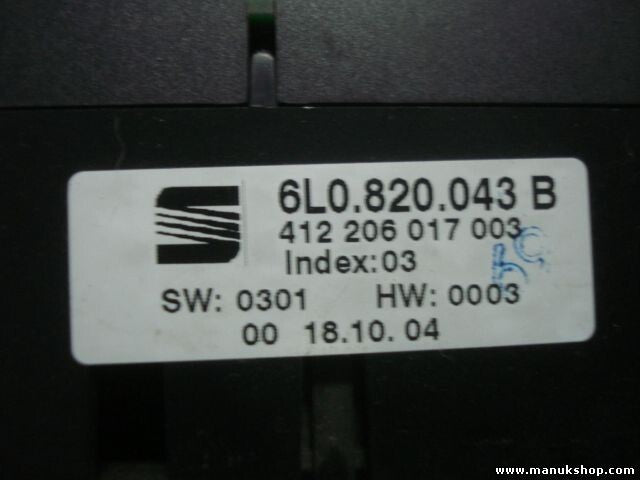 A/C System Seat Ibiza Index 03 6L0 820 043 B 6L0820043B 6LO820043B 412206017003
