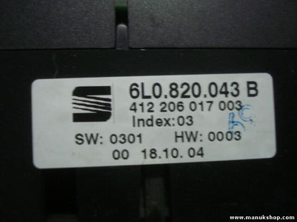A/C System Seat Ibiza Index 03 6L0 820 043 B 6L0820043B 6LO820043B 412206017003